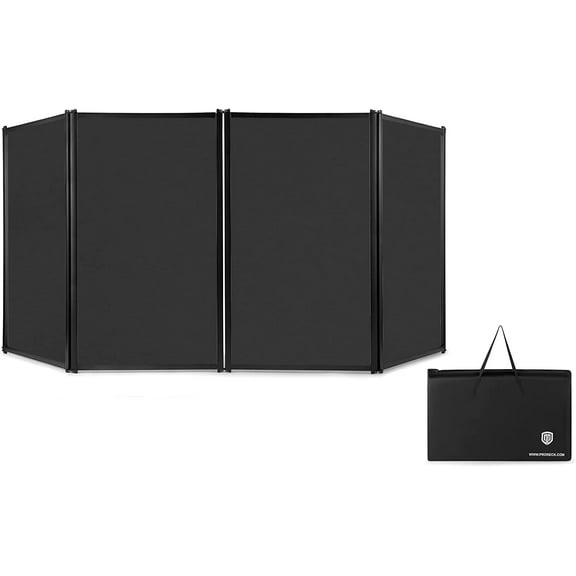PRORECK Music DJ Foldable Facade Portable Event Booth Panels Cover Screen (Black)