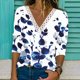 thumbnail image 1 of Pntutb - Blusa de manga larga con encaje estampado a la moda para mujer, tops casuales con cuello en V Pntutb Pntutb-6797, 1 of 5