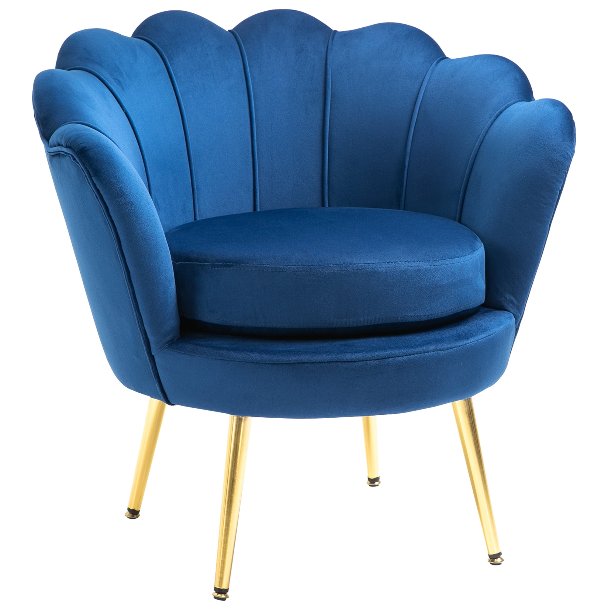 Elegant Velvet Fabric Accent Chair/Leisure Club Chair with Gold
