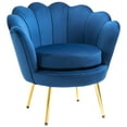 thumbnail image 2 of HOMCOM Elegant Velvet Fabric Accent Chair/Leisure Club Chair with Gold Metal Legs for Living Room, Blue, 2 of 9