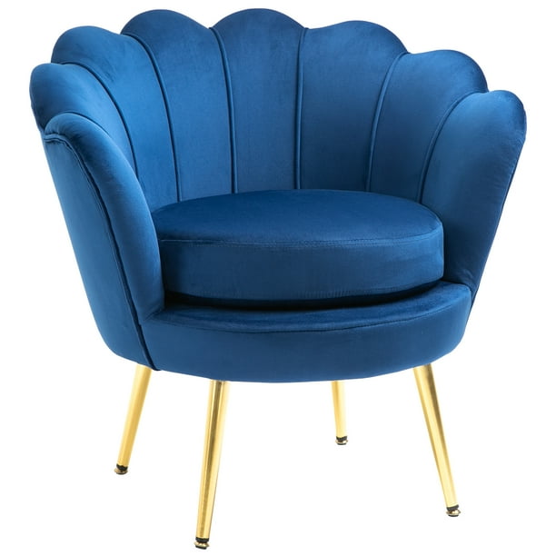 Elegant VelvetTouch Fabric Accent Chair/Leisure Club Chair with Gold Metal Legs for