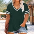 thumbnail image 5 of BUIGTTKLOP Oversized T-Shirt for Women V Neck Short Sleeve Shirts Solid Color Summer Basic Tees Loose Tunic Tops, 5 of 8