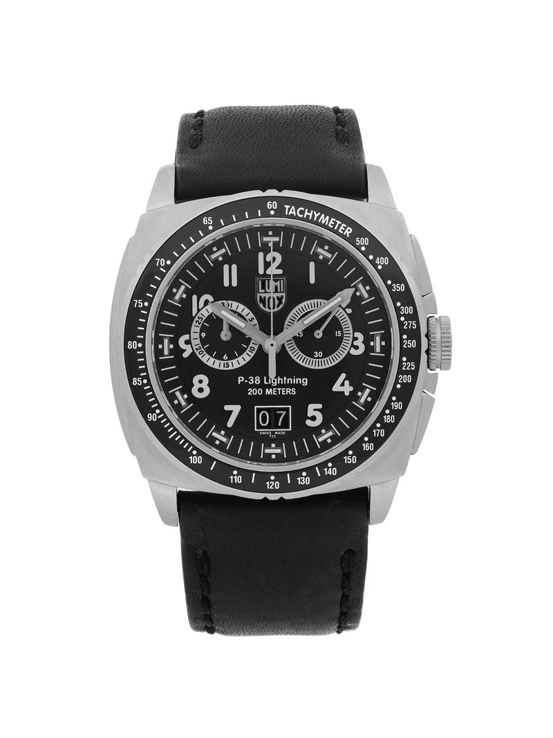 Luminox P-38 Lightning Steel Chronograph Black Dial Quartz