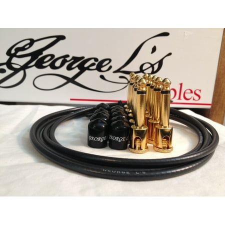 George L's 155 Guitar Pedal Cable Kit .155 Black / Black / Gold -