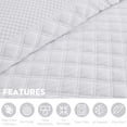 thumbnail image 7 of Blythease Oversized Velvet Quilt King 128x120 Extra Wide – Reversible Velvet Bedspread & Coverlet Set, 5 Piece Lightweight All Season Comforter Bedding, Geometric Diamond Quilted Design, Pure White, 7 of 7