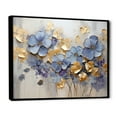 thumbnail image 2 of Designart "Exquisite Violets In Blue And Gold Hues I" Violets Floater Framed Canvas Wall Art, 2 of 5
