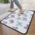 thumbnail image 4 of White Blue Purple Butterfly Pattern Door Rugs,Washable Non Slip Door Mats Indoor,Decorative Door Mats,Entry Mat Indoor for Entrance,Bedroom,Kitchen,Bathroom,30"x17", 4 of 6