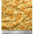 thumbnail image 1 of Soimoi Orange Velvet Fabric Watercolor Floral Print Fabric by Yard 58 Inch Wide, 1 of 1