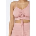 thumbnail image 6 of Mesh Strappy Adjustable Ruched Crop Top With Matching See Through Side Panel Leggings S, 6 of 7