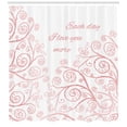 thumbnail image 3 of Ambesonne Love You More Shower Curtain, Swirls Love in Spring, 69"Wx75"L, Blush White, 3 of 3