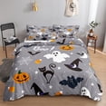 thumbnail image 3 of Move Over Grey  Bedding Sets Queen Festival Duvet Cover Set White Black Ghost Pumpkin Pattern Microfiber No Filling, 3 of 6