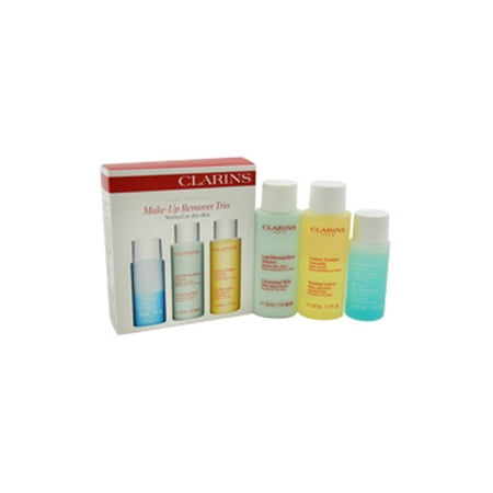 - Make Up Remover Trio - Normal or Dry Skin Clarins 3 Pc Set 1.7oz Toning Lotion With Camomile, 1.7oz Cleansing Milk With Alpine Herbs, 1oz Instant Eye Make-Up Remover For Women