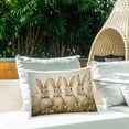 thumbnail image 3 of Stupell Industries Four Bunnies in Flowers Outdoor Printed Pillow, design by Petal Prints Design, 3 of 6