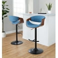 thumbnail image 2 of Curvo Adjustable Bar Stool, Chrome Bar Stools, Bar Chairs, Swivel Bar Stools, Bar Stools Set of 2 (Blue), 2 of 6