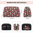 thumbnail image 2 of Skull and Roses Makeup Bag, Large Capacity Travel Cosmetic Bag for Women Girls- Travel Toiletry Bag Leather Portable Waterproof Makeup Case Organizer with Handle, 2 of 4