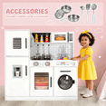thumbnail image 6 of TLSUNNY Kids Play Kitchen, with Washer, Water Dispenser & Stove W/ Realistic Lights & Sounds, Wooden Kitchen Playset for Toddlers Ages 3+, 6 of 10