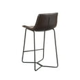 thumbnail image 3 of Alpine Furniture Live Edge Set of 2 Dining Metal Leg Pub Chairs in Dark Brown, 3 of 3