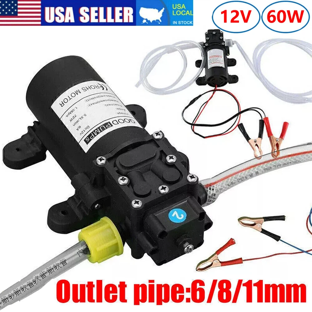 USA 12V Motor Oil Fuel Fluid Extractor Electric Siphon Transfer Change Pump 60W