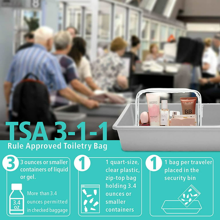 BORSALI Clear Travel Bags for Toiletries - TSA Clear Toiletry Bag for  Traveling, Cosmetics, Carry on 3-1-1 Liquids & Other Items - TSA Approved  Quart