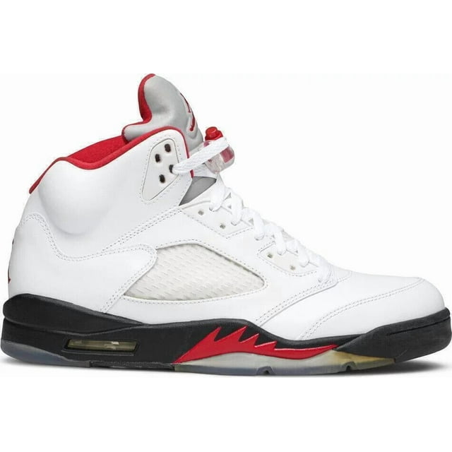Nike Size 12 - Air Jordan 5 Retro 2013 White Fire Red