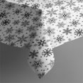 thumbnail image 3 of Black and White Christmas Snowflake Pattern Rectangle Tablecloth 60"x84",Waterproof Polyester Rectangle Table Cloth, Wipeable Spillproof Polyester Tablecloth for Dining, Camping, Indoor and Outdoor, 3 of 5