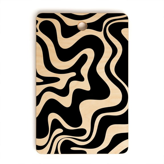 Society6 Kierkegaard Design Studio Retro Liquid Swirl Abstract Pattern 3 Rectangle Cutting Board, 16" x 10.5"