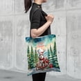 thumbnail image 4 of Merry Christmas Santa Reindeer Antlers Siberian Husky Sleigh Xmas Winter Holiday All Over Print 3D Canvas Tote Bag Husky Dog Lover Gifts Reusable Handbag - 00023, 4 of 5