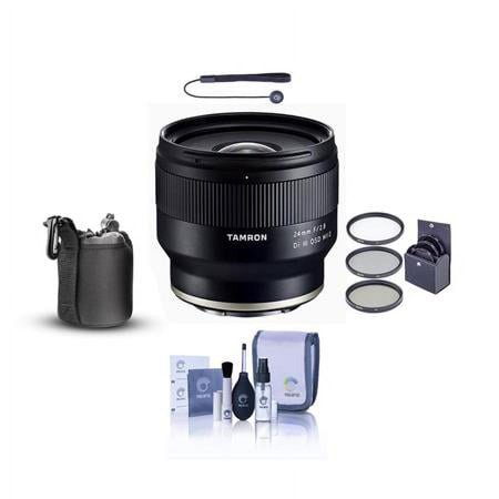 UPC: 0192223138148 | 24mm f/2.8 DI III OSD Lens for Sony FE  Bundle with ProOptic 67mm Filter Kit  Cleaning Kit  Lens Cap Tether  Lens Pouch