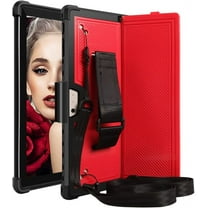 SOATUTO Heavy Duty Case for Microsoft Surface Pro 7 / Pro 7 Plus Tablet ,Hard Back Protective & Pen Holder Hand Strap Fit for Type Cover Keyboard For Microsoft Surface Pro 7 6 5 4 12.3" - Red Black