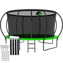 CITYLE 14FT Trampoline with Enclosure Net, 1400LBS Trampoline with Basketball Hoop for 6-8 Kids, No Gap Design Outdoor Trampoline for Kids Adults with Wind Stakes, Backyard Recreational Trampolines