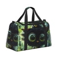 thumbnail image 2 of Easygdp Cute Big-Eyed Black Cat Bolsa de Gimnasio, Bolsa de Viaje Duffel, Bolsa de Fin de Semana con Compartimentos, Bolsa de Mano para Noche, 2 of 7