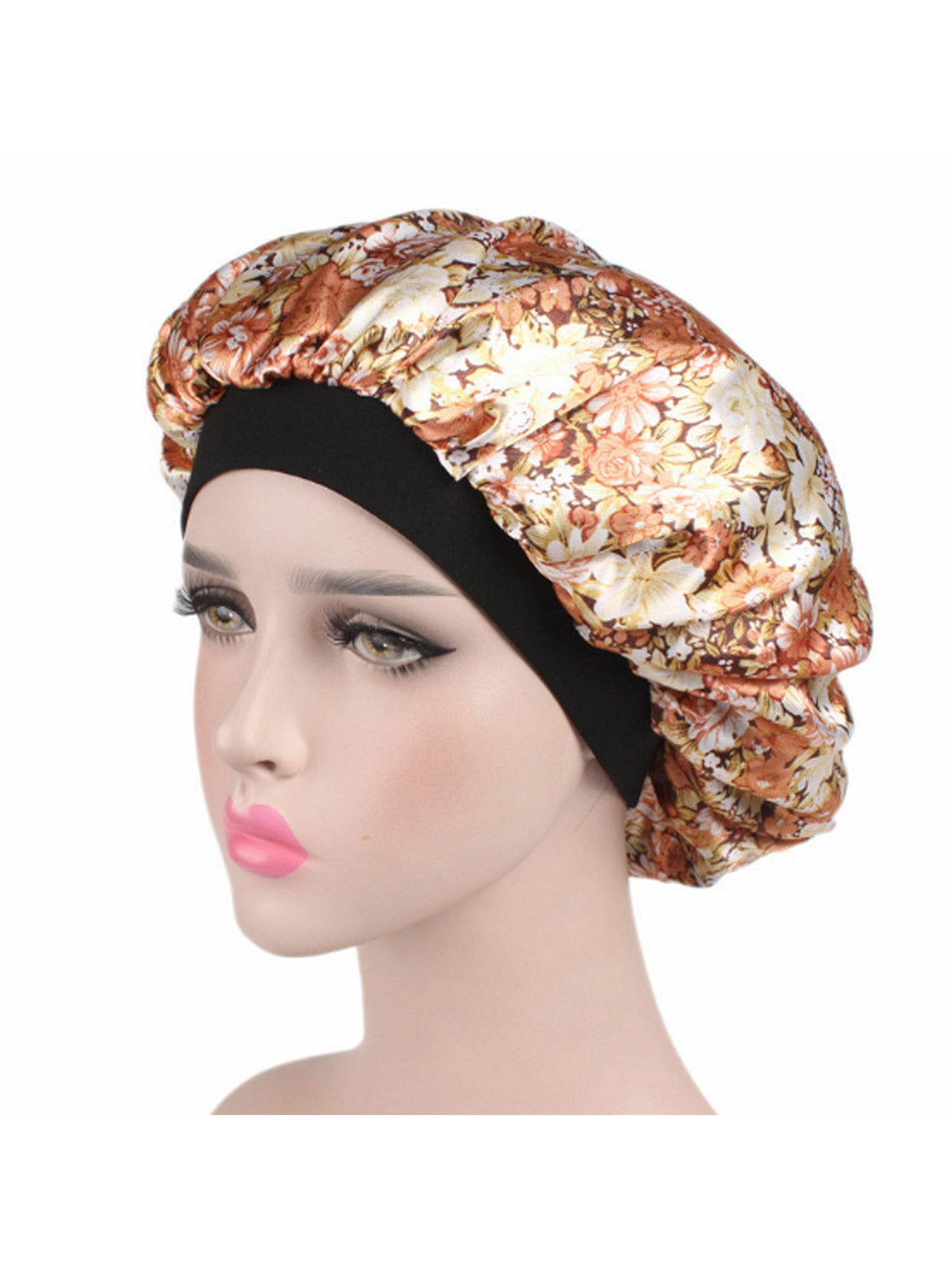 Hirigin Hirigin Women Satin Night Sleep Cap Hair Bonnet Hat Silk Head