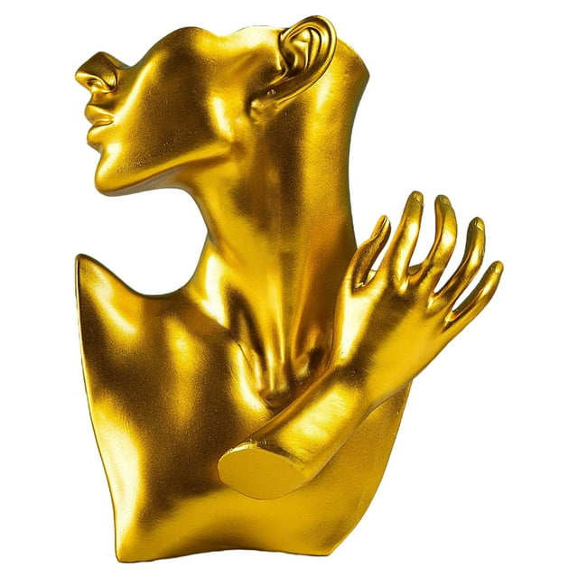 Ornamento del tenedor de la exhibición del busto del maniquí de la joyería Oro Sunnimix Busto de maniquí de joyería