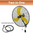 thumbnail image 2 of 30 inch Misting Outdoor Oscillation Weatherproof Wall Mounted Fan with IP44 Enclosure Motor, GFCI Plug, 9300 CFM 3-Speeds High Velocity Powerful Wall Fan, UL Outdoor Approved, 2 of 7