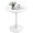 White, variant on 27.5" Small Round Dining Table, Modern Tulip Style Table for 1-2 People, Space-Saving Table for Dining Room, Kitchen, or Cafe, Black Pedestal Base