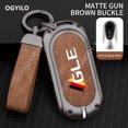 thumbnail image 6 of Zinc alloy+leather Car Remote Key Case Cover For Mercedes Benz GLE C 2 buttons C S Class W206 W223 C300 GLC ML GLK Key Shell, 6 of 12