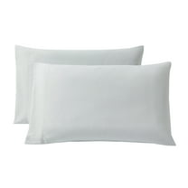 Mainstays Comfort Chill Microfiber Pillowcase Set, Standard/Queen, Soft Silver, 2 Piece
