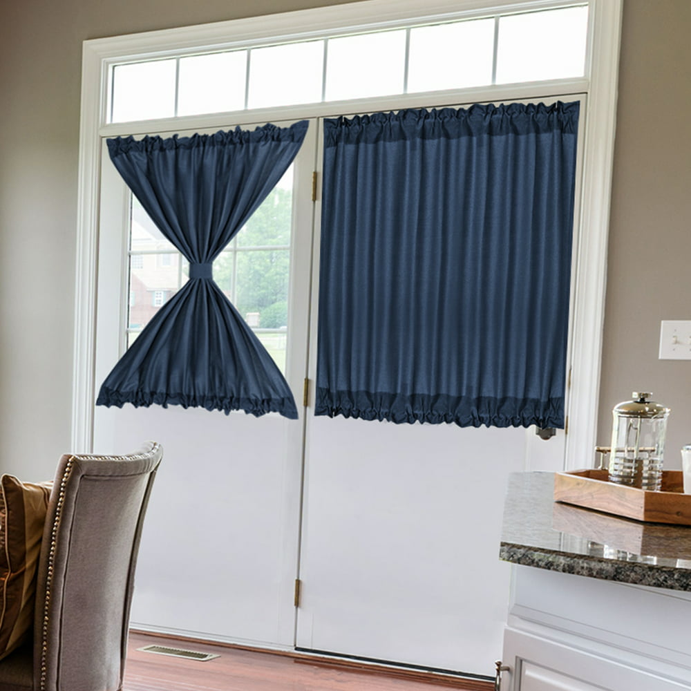 PiccoCasa French Solid Door Curtains Thermal Insulated Blackout Solid