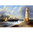 thumbnail image 1 of Seascape With Lighthouse - Edmund Coates - CANVAS OR PRINT WALL ART, 1 of 1