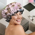 thumbnail image 5 of Shower Caps,Colorful Funny Dachshund Waterproof Shower Cap for Women 4 Pieces,Double Reusable Hair Cover for Shower PEVA Elastic Stretch Hem, 5 of 7