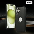 thumbnail image 3 of iPhone 16 Plus Case with Logo Hole, Premium PU Leather + TPU Slim Fit Shockproof Anti-Scratch Heavy Duty Protection Rugged Phone Case for Apple iPhone 16 Plus, Black, 3 of 7