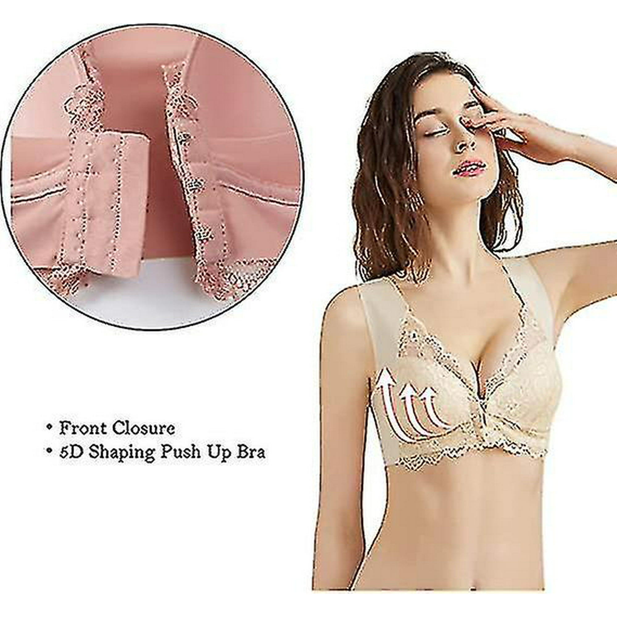 Soutien gorge correcteur de posture en dentelle a fermeture frontale grande taille pour femme Soutien gorge confort sans couture a couverture complete Walmart