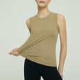 thumbnail image 6 of KBZDBZC Tank Tops Women Women's 2024 Summer New Cool Sports Vest Women's Running Sleeveless Blouse Quick Drying Outer Top Yoga Fitness Loose Tanks Workout Tops Women's Tops (Beige,L), 6 of 6