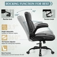 thumbnail image 5 of Brick Attic Leather Office Chair, Home Computer Desk Chairs with Ergonomic Back Support, 360°Swivel Free, Small Gaming Chair with Wheels and Adjustable Armrests,Black, 5 of 8