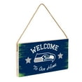 thumbnail image 2 of Seattle Seahawks 6" x 11" Welcome Home Wood Wall Sign with Rope Hanger, 2 of 4