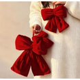 thumbnail image 3 of Oversized Red Velvet Christmas Bow, 12-Inch Large Festive Decoration for Tree Topper, Gift Wrapping, Mantel & Wedding Decor,A, 3 of 8