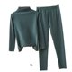 thumbnail image 2 of Sonducket Ropa interior térmica de algodón grueso para mujer, pijama adelgazante, traje de cuello medio alto, camisa cálida, Top cálido, pantalones, conjuntos de ropa Verde oscuro SG Sonducket AP013788-23, 2 of 6