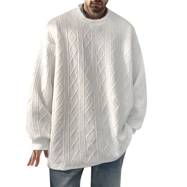 Men's Spring And Autumn Cardigan Solid Color Loose Sweater Knitwear