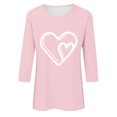 thumbnail image 4 of Valentine's Day Heart Graphic Shirts for Women Casual Crewneck 3/4 Sleeve Tops Cute Basic Tee Gifts, 4 of 4