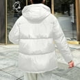 thumbnail image 5 of DYTTDG Women's Winter Warm Zip Up Hooded Jacket Fashion Solid Color Bread Clothes Casual Loose Outdoor Jacket on Clearance Family Gifts, 5 of 6
